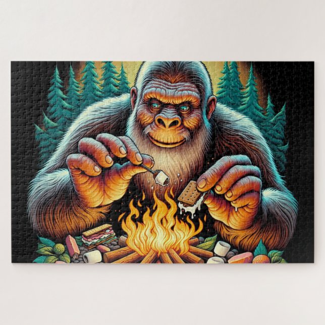Bigfoot und das Campfire S'mores, Bigfoot Campfire Puzzle (Horizontal)