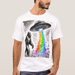 Bigfoot und das Rainbow UFO T-Shirt