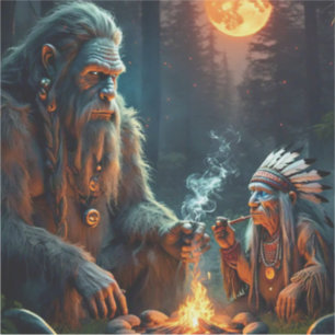 Bigfoot und die Ansammlung des Moonlit-Waldes Aufkleber
