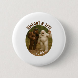 Bigfoot und Freund Vlog Lustiges Meme Wandern Self Button