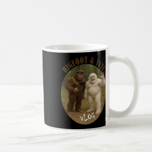 Bigfoot und Freund Vlog Lustiges Meme Wandern Self Kaffeetasse