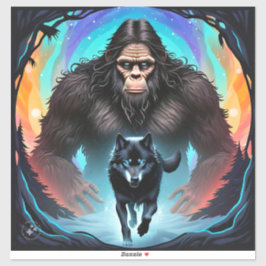 Bigfoot und Wolf Portal Aufkleber