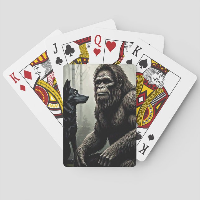 Bigfoot und Wolf Spielkarten (Rückseite)