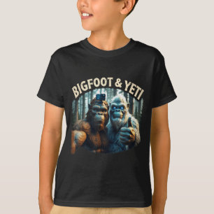 Bigfoot und Yeti Selfie Kryptid Squatch Jäger T-Shirt