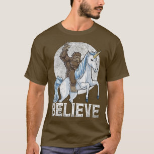 Bigfoot Unicorn glauben Funny Men Vintag T-Shirt