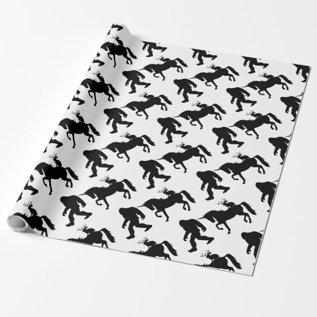 Bigfoot, Unicorn, Jackalope Geschenkpapier (Ungerollt)