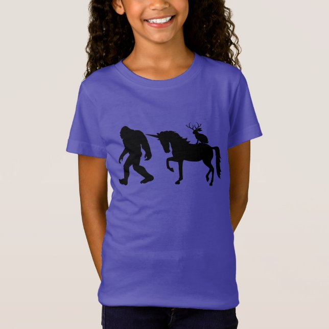 Bigfoot, Unicorn und Jackalope T-Shirt (Vorderseite)