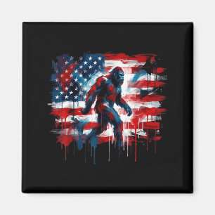 Bigfoot USA Amerikanische Flagge Sasquatch patriot Magnet