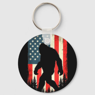 Bigfoot USA-Flagge patriotisch vierter Juli Schlüsselanhänger
