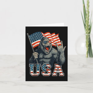 Bigfoot Usa Sasquatch 4. Juli Amerikanische Flagge Karte