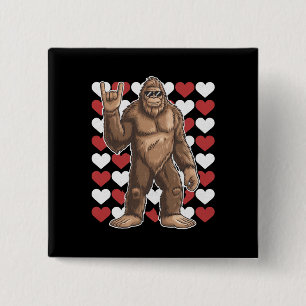Bigfoot Valentinstag Funny Hearts Sasquatch Liebe Button