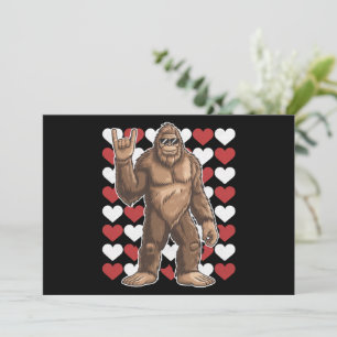 Bigfoot Valentinstag Funny Hearts Sasquatch Liebe Feiertagskarte