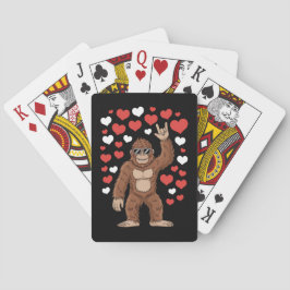 Bigfoot Valentinstag Funny Hearts Sasquatch Spielkarten