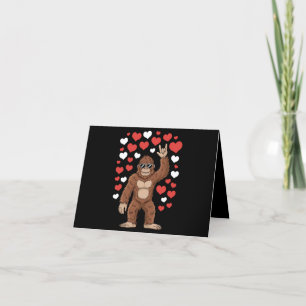 Bigfoot Valentinstag Lustige Herzen Sasquatch Dankeskarte