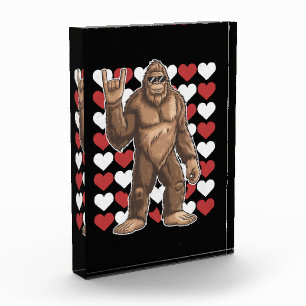 Bigfoot Valentinstag Lustige Herzen Sasquatch Lieb Fotoblock