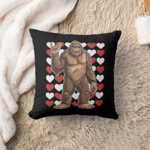 Bigfoot Valentinstag Lustige Herzen Sasquatch Lieb Kissen