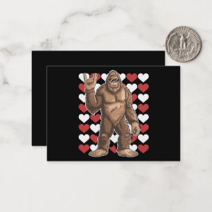 Bigfoot Valentinstag Lustige Herzen Sasquatch Lieb Mitteilungskarte