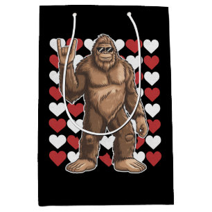 Bigfoot Valentinstag Lustige Herzen Sasquatch Lieb Mittlere Geschenktüte