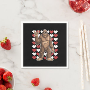 Bigfoot Valentinstag Lustige Herzen Sasquatch Lieb Serviette