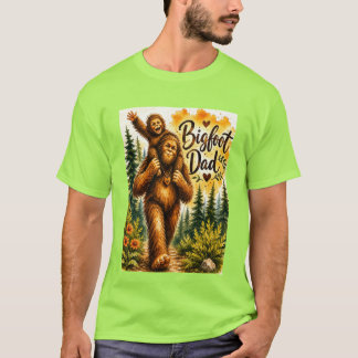 Bigfoot-Vater Wasserfarbe Sasquatch Vater Wald T-Shirt
