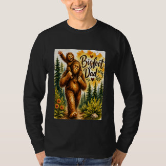 Bigfoot-Vater Wasserfarbe Sasquatch Vater Wald T-Shirt