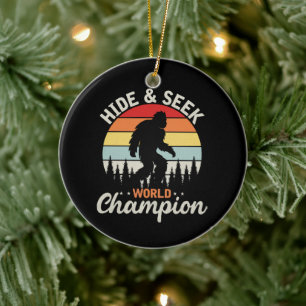 Bigfoot Versteckspiel Weltmeister Keramik Ornament