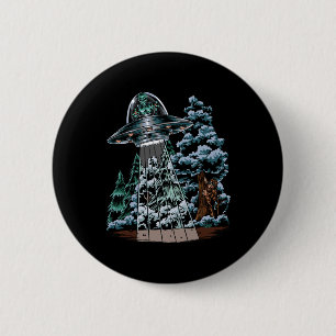 Bigfoot versteckt sich in einem Ufo hinter einem B Button