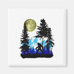Bigfoot versteckt sich unter Vollmond für Sasquatc Magnet