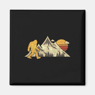 Bigfoot Vintag Mountain Sun Sasquatch Camping Hik Magnet