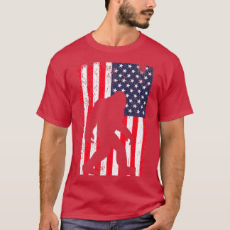 Bigfoot Vintage amerikanische Flagge T-Shirt