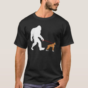 Bigfoot Walking Boxer Dog Thirt Sasquatch mit Bo T-Shirt