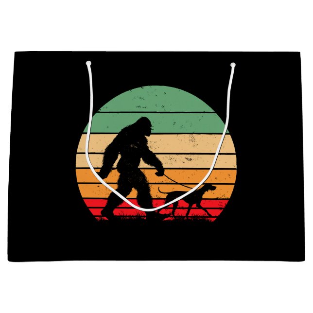 Bigfoot Walking German Kurzhaar Pointer Dog Vin Große Geschenktüte (Vorderseite)