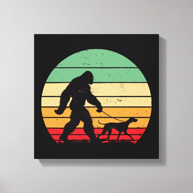 Bigfoot Walking German Kurzhaar Pointer Dog Vin Leinwanddruck (Vorderseite)