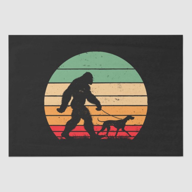 Bigfoot Walking German Kurzhaar Pointer Dog Vin Seidenpapier (Vorderseite)