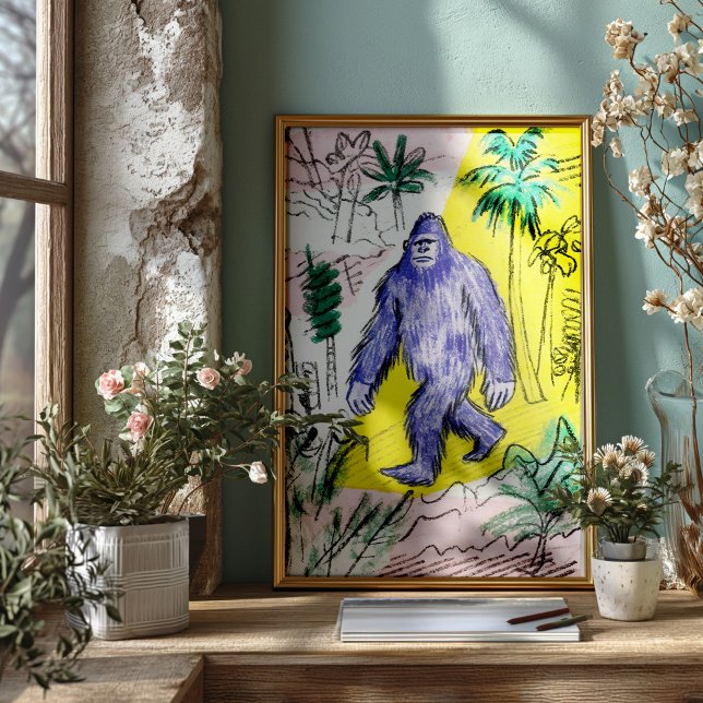 Bigfoot Walking Poster Druck Wandkunst (Von Creator hochgeladen)