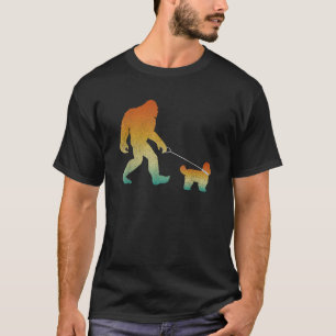 Bigfoot Walking Shih Tzu Lustiger Sasquatch Hausti T-Shirt