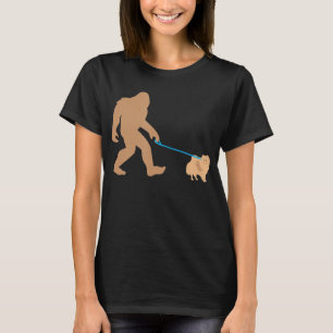 Bigfoot Walking Spitz Hund Funny Sasquatch Gif T-Shirt