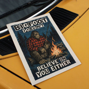 Bigfoot Wall Art Vintag Retro Zine Poster Printwer