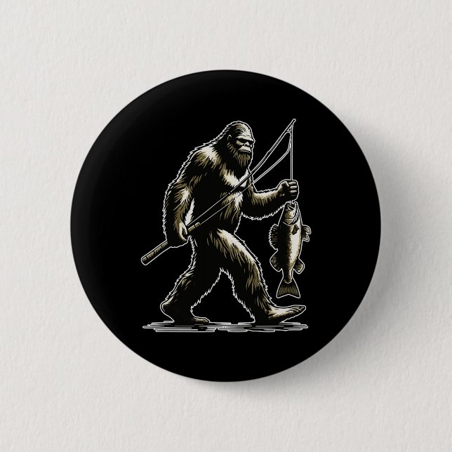Bigfoot Walleye Jagd Angler Sasquatch Walleye F Button (Vorderseite)