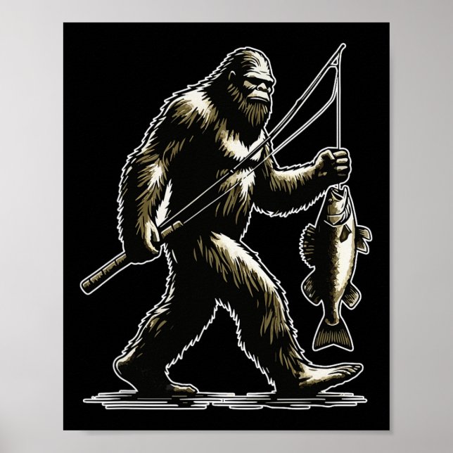 Bigfoot Walleye Jagd Angler Sasquatch Walleye F Poster (Vorne)