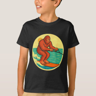 Bigfoot Wasserski fahren Vintage-Kryptid-Strand Gr T-Shirt