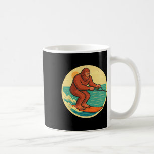 Bigfoot Wasserski Vintage Cryptid Beach Grafik Kaffeetasse
