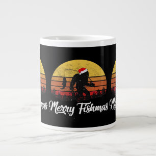 Bigfoot Weihnachten Santa Hut Fröhliche Fishmas Vi Jumbo-Tasse