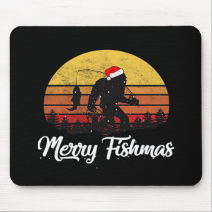 Bigfoot Weihnachten Santa Hut Fröhliche Fishmas Vi Mousepad