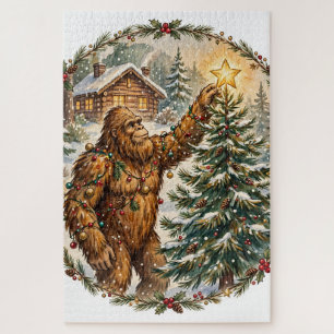 Bigfoot-Weihnachtsbaum-Jigsaw-Puzzle Puzzle