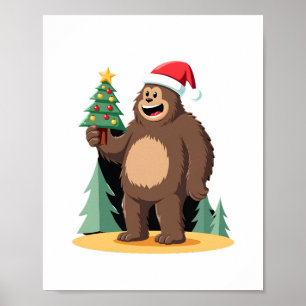 Bigfoot-Weihnachtsbaum-Santa-Hut (1) Poster