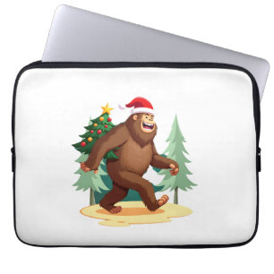 Bigfoot-Weihnachtsbaum-Santa-Hut (5) Laptopschutzhülle