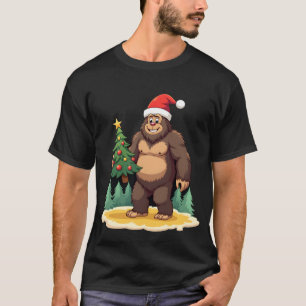 Bigfoot-Weihnachtsbaum-Santa-Mütze T-Shirt