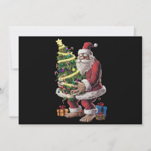 Bigfoot-Weihnachtsbaumlichter Xmas Sasquatch-Fan Feiertagskarte