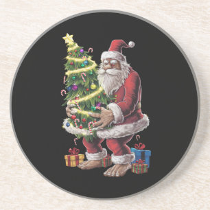 Bigfoot-Weihnachtsbaumlichter Xmas Sasquatch-Fan Getränkeuntersetzer